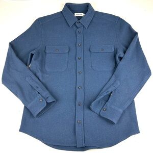 Taylor Stitch Wool Blend Maritime Flannel Shirt Jacket Men 40 Navy Blue Shirt
